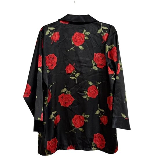 Batista Long Sleeve Blouse SZ 2 Plus Rose Evening Night Out Valentines Day - Picture 2 of 5